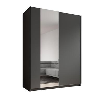 Meubella - Kledingkast Ganaro - Grijs - 150 cm - Met spiegel product
