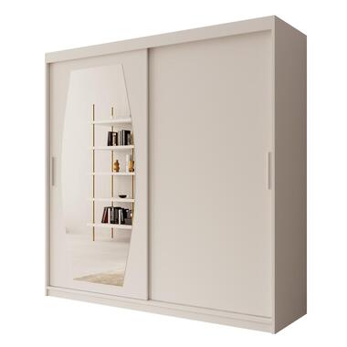 Meubella - Kledingkast Azai - Wit - 200 cm - Met spiegel product