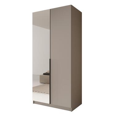Meubella - Kledingkast Bruno - Beige - 100 cm - Met spiegel product