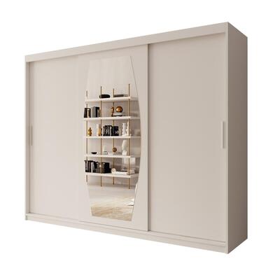Meubella - Kledingkast Azai - Wit - 250 cm - Met spiegel product