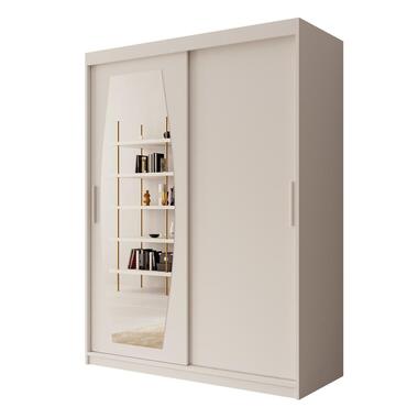 Meubella - Kledingkast Azai - Wit - 150 cm - Met spiegel product