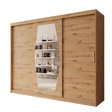 Meubella - Kledingkast Azai - Eiken - 250 cm - Met spiegel product
