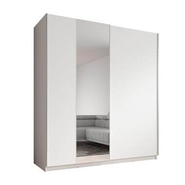 Meubella - Kledingkast Ganaro - Wit - 180 cm - Met spiegel product