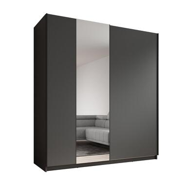Meubella - Kledingkast Ganaro - Grijs - 180 cm - Met spiegel product