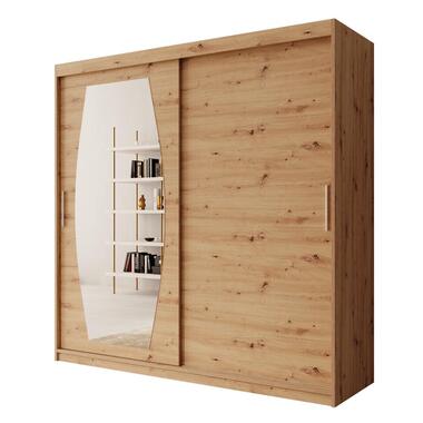 Meubella - Kledingkast Azai - Eiken - 200 cm - Met spiegel product