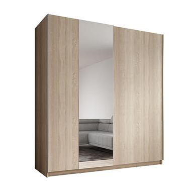 Meubella - Kledingkast Ganaro - Eiken - 180 cm - Met spiegel product