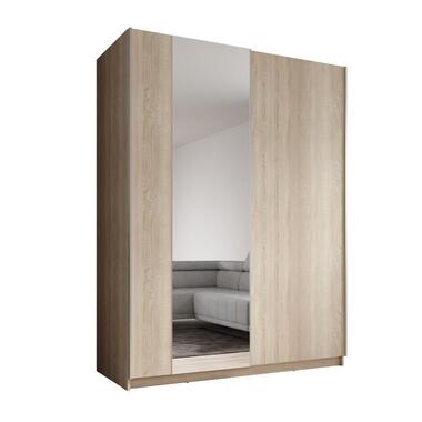 Meubella - Kledingkast Ganaro - Eiken - 150 cm - Met spiegel product