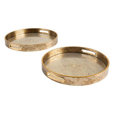 Atmosphera Kaarsenplateau - 2x - goud - polyurethaan -31x35 cm product
