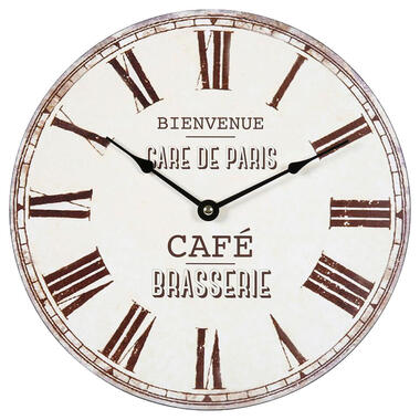 Ostaria Wandklok/muur klok - cafe brasserie klok - D30 cm - mdf product