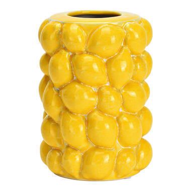 Bloemenvaas citroenen - geel - keramiek - D12 x H19 cm product