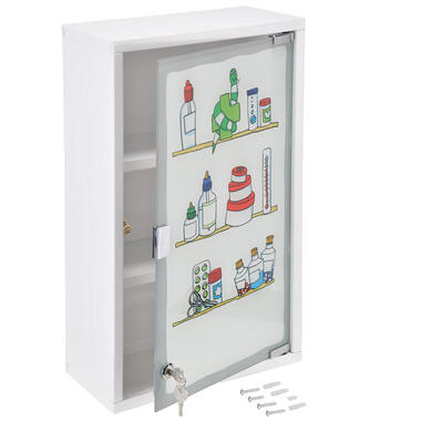 HI Medicijnkastje - glazen deur - 30 x 50 cm - slot - EHBO kast product