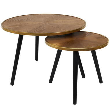 Home Deco Factory Bijzettafels/salontafels Tiny - set 2x - hout product