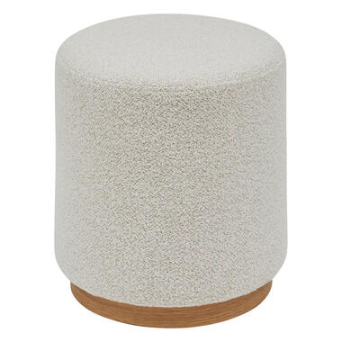 Atmosphera Poef om te zitten - Nesky Boucle - stof/hout - wit product