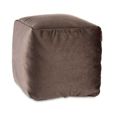 Arte Regal Poef - fluweel - taupe - 30 x 30 cm - vierkant - wonen product