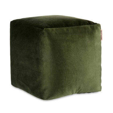 Arte Regal Poef - fluweel - donkergroen - 30 x 30 cm - vierkant product