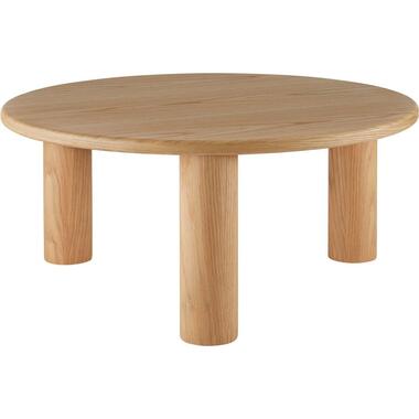 tectake Salontafel Sisi, rond, poten van massief hout, Licht Eiken product
