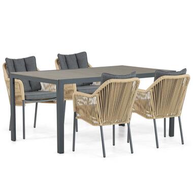 Tuinset 4 personen 160 cm Aluminium/Rope Taupe De Laan Projects product