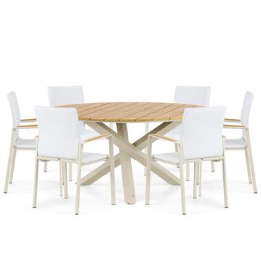 Tuinset 6 personen 150 cm Aluminium/textileen Taupe Lifestyle Garden Furniture