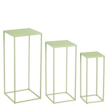 Mica Decorations Quinty Bijzettafel - Set van 3 - H70 cm - Lichtgroen product