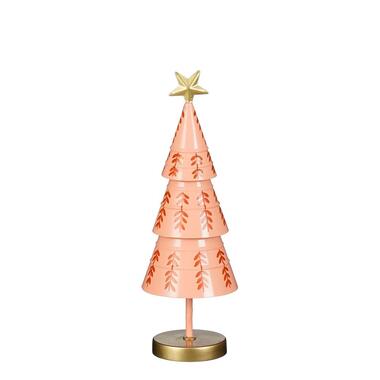 Mica Decorations Decoratie Kerstboom - H40 x Ø13 cm - IJzer - Roze product