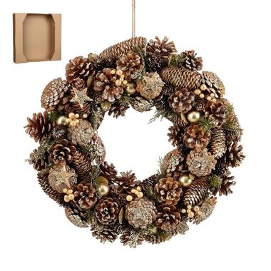 Mica Decorations Brant Kerstkrans - H9 x Ø45 cm - Bruin