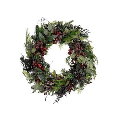 Mica Decorations Bodi kerstkrans bordeaux - H13x Ø50 cm