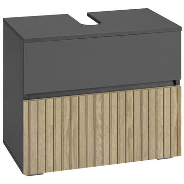 Wisla - Wastafelonderkast 60 cm met 1 klep 1 lade in antraciet eikenoptik product
