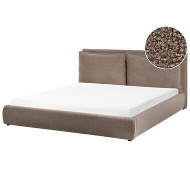 BAJONNA - Tweepersoonsbed - Taupe - 180 x 200 cm - Bouclé product