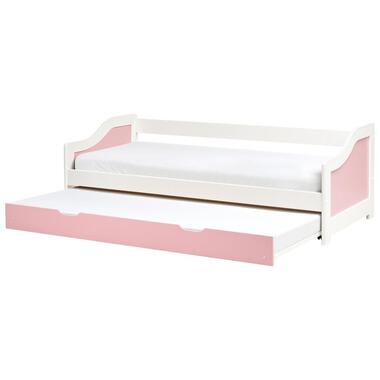 LUNERAY - Onderschuifbed - Roze/Wit - 90 x 200 cm - Hout product