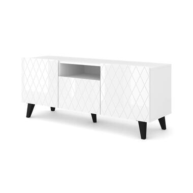 RTV-kast DIUNA 145 cm 2D1K wit hoogglans (fronten) product