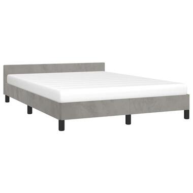 vidaXL - Bedframe Met Hoofdeinde - Lichtgrijs - Fluweel - 140 x 190 cm product