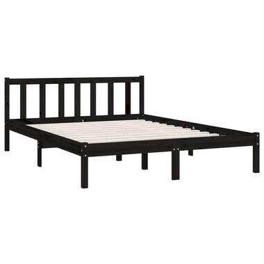 vidaXL - Bedframe - Zwart - Grenenhout - 140 x 190 cm product