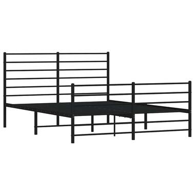 vidaXL - Bedframe met hoofd- en voeteneinde - Zwart - Staal - 150 x 200 cm product