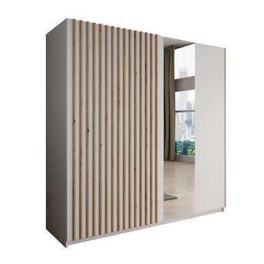 Meubella - Kledingkast Deliryon - Wit - 200 cm - Met spiegel product