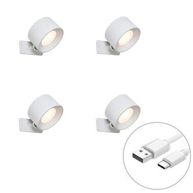 Qazqa wandlampen bright wit geïntegreerde led