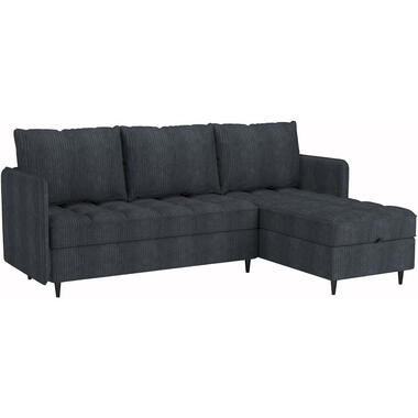 Lindhus - Bank met chaise longue omkeerbaar in corduroy antraciet product