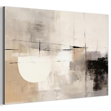 MuchoWow Aluminium Schilderij 90x60cm Abstract Kunst Grijs product