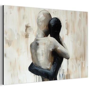 MuchoWow Aluminium Schilderij 120x80cm Abstract Liefde Zwart wit product