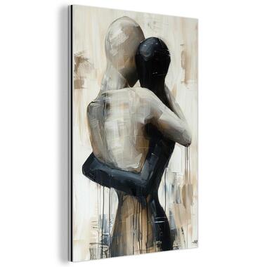 MuchoWow Aluminium Schilderij 60x90cm Abstract Liefde Zwart wit product
