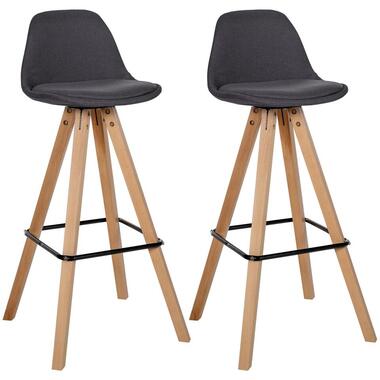 CLP Set van 2 Barkruk Corbin natura Frame - Stof - donkergrijs product