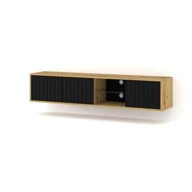 Homlando - Wandgemonteerd TV-meubel - Artisan Eiken/Zwart - Vina - 31x156x31 cm product