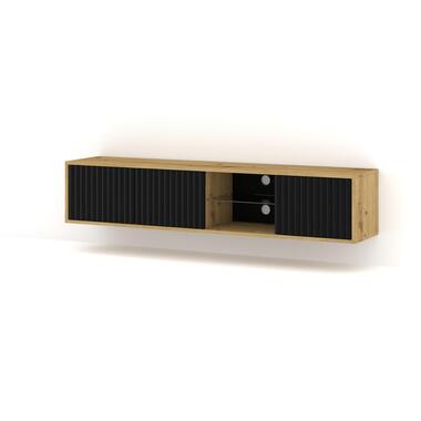 Homlando - Wandgemonteerd TV-meubel - Artisan Eiken/Zwart - Mita - 31x156x31 cm product