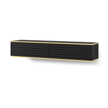 Homlando - Wandgemonteerd TV-meubel - Zwart - Wabi 33x180x40 cm product