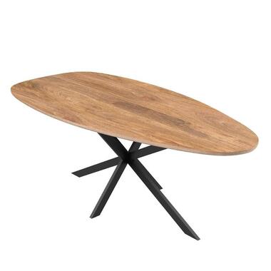 Mangohoutonline - Eettafel Organisch Laura 180x90cm Rechthoekig - Bruin - Mahom product