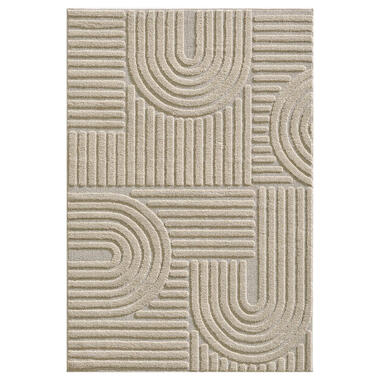 Modern Japandi Vloerkleed - Beige - Boho Scandinavisch - 140x200 cm Laagpolig product