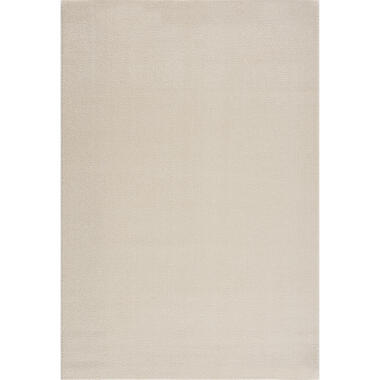 Uni Effen Laagpolig Vloerkleed Modern Creme - 250x250 CM Vierkant
