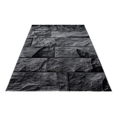 Modern Design Vloerkleed Parma - Zwart/Grijs - Laagpolig 160x230 cm product