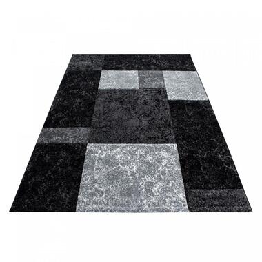 Modern Vloerkleed Basic Zwart/Grijs - Laagpolig Tapijt 280x370 cm product