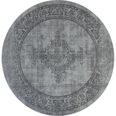 Istanbul Vintage - Laagpolig Vloerkleed - Retro Tapijt - Grijs - 300 CM ROND product