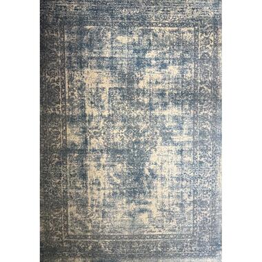 Istanbul Vintage - Laagpolig Vloerkleed - Retro Tapijt - Creme Blauw - 240x340CM product